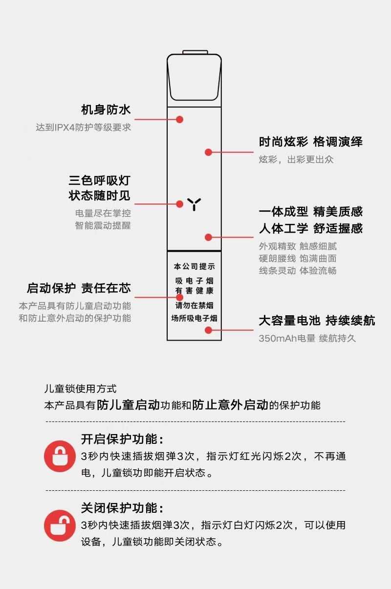 yooz柚子二代新国标烟杆；儿童锁使用方法。

</p>
<p>