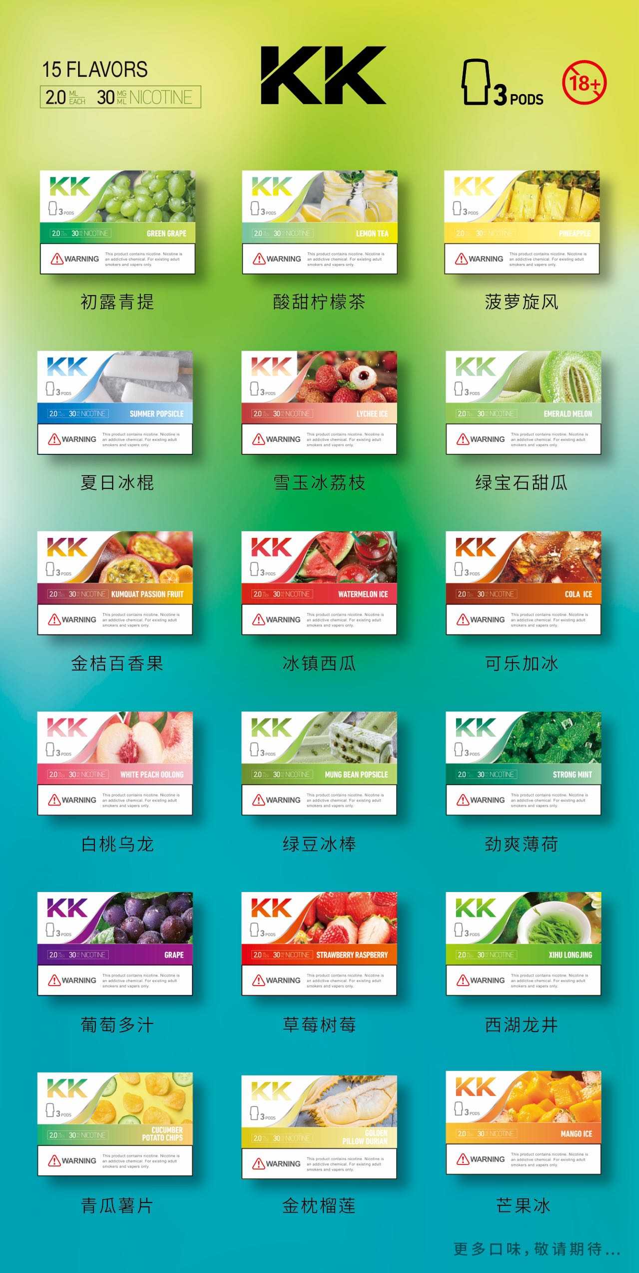 柚子绿萝通配KK，接批接代，现货口味齐